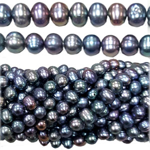 FRESHWATER PEARL POTATO 6-7 MM PEACOCK